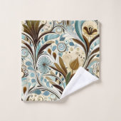 Blues et Browns botaniques (Gant de toilette)