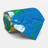 Blues, Greens en Gold Abstract Stropdas (Opgerold)