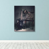 Blues Guitar Canvas Afdruk (Insitu (Houten vloer))