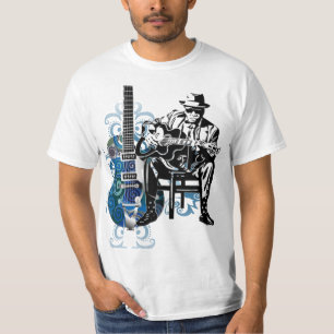 blues guitar man t-shirt