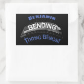 Blues harmonica player buending humor musicus rechthoekige sticker (Tas)