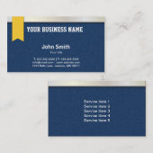 Blues-jean et carte de visite argenté de ceinture (Devant / Derrière)