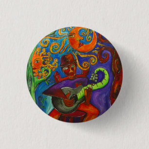 Blues ManRound Button