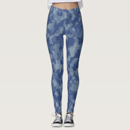 Blues met grijze schaduwen Camouflage Leggings