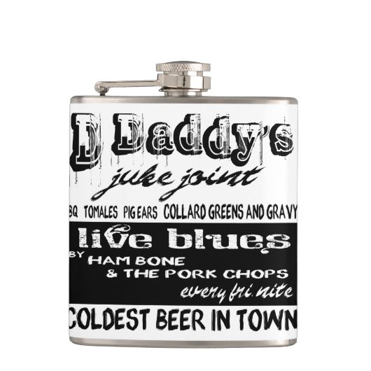 Blues Music Flask  Juke Joint Sign Route 61 Heupfles (Voorkant)