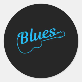 Blues Muziek Gitarist Gitarist  Ronde Sticker