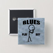 Blues Play Boy Vierkante Button 5,1 Cm (Voorkant /achterkant)