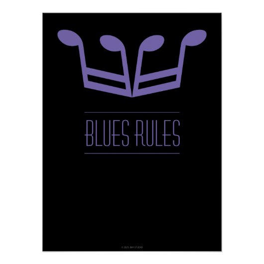 Blues Rules Glossy Poster (Devant)