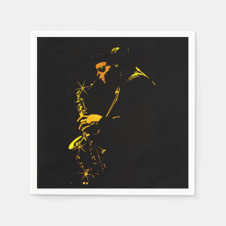Blues Saxofoon Muzikant Papieren Servetten