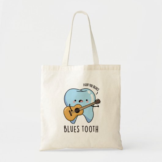Blues Tooth Funny Dental Music Pun Tote Bag (Voorkant)