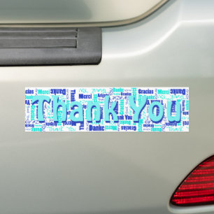 Blues Typography Multilingual Dankuwel Bumpersticker