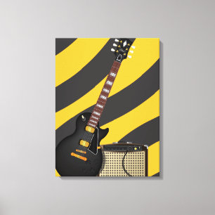 Bluesgitaar cartoon canvas afdruk