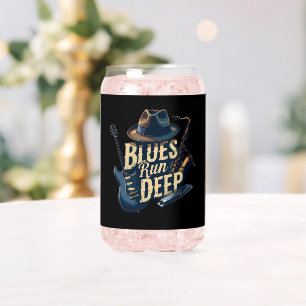 Bluesmuziek Retro Esthetiek Vintage Jazz Blikvorm Glas