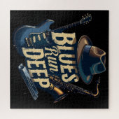 Bluesmuziek retro esthetische  jazz legpuzzel (Horizontaal)