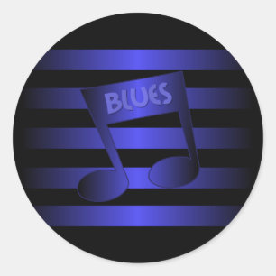 bluesmuziek ronde sticker