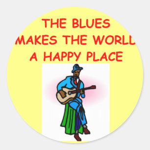 bluesmuziek ronde sticker