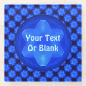 Bluestar Fractal Glazen Onderzetter (Voorkant)