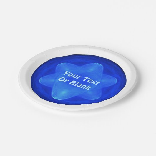 Bluestar Fractal Papieren Bordje (Gekanteld)