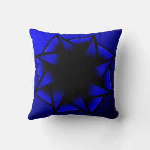 Bluesy Blue Gradient Star Bow Kussen