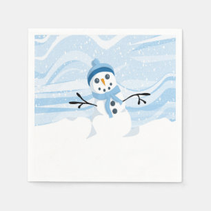 Bluesy Snowman Napkins Servetten