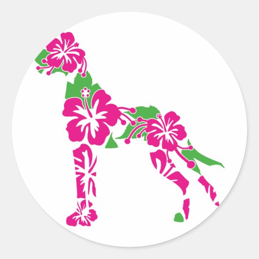 Bluetendogge Ronde Sticker (Voorkant)
