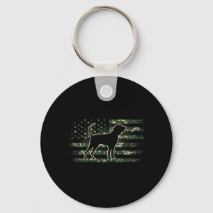 Bluetick Coonhound Camouflage Amerikaanse Vlag USA Sleutelhanger