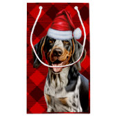 Bluetick Coonhound Dog Feestelijke Plaid Kerstmis Klein Cadeauzakje (Achterkant)