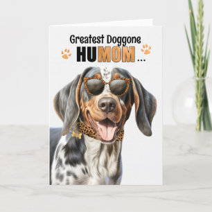 Bluetick Coonhound Dog Greatest HuMOM Moederdag Feestdagen Kaart