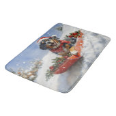 Bluetick Coonhound Dog in Sledge Christmas Badmat (Gekanteld)