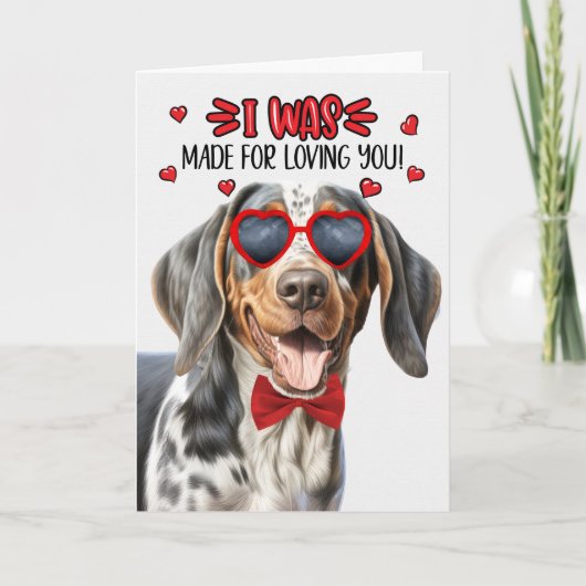 Bluetick Coonhound Dog maakte liefde voor je Valen Feestdagen Kaart (Voorkant)