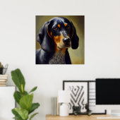 Bluetick Coonhound Dog Poster (Thuiskantoor)