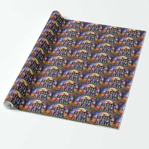 Bluetick Coonhound Dogs Pumpkin Halloween Grappig Cadeaupapier