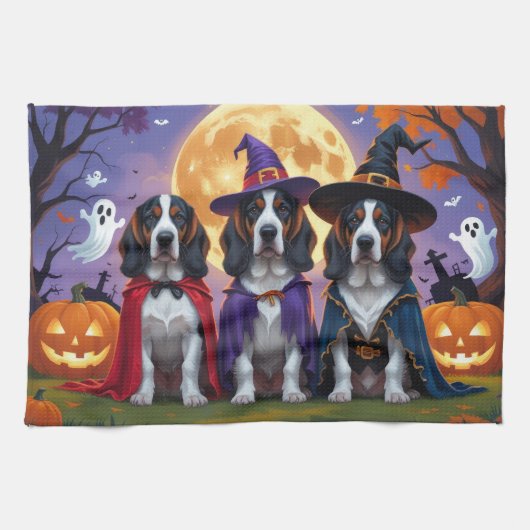 Bluetick Coonhound Dogs Pumpkin Halloween Grappig Theedoek (Horizontaal)