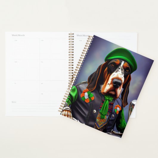 Bluetick Coonhound Driving Bike St. Patrick's Day Planner (Display)