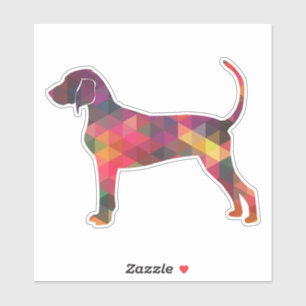Bluetick Coonhound Geometric Pattern Silhouette Sticker