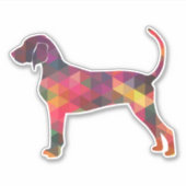 Bluetick Coonhound Geometric Pattern Silhouette Sticker (Voorkant)