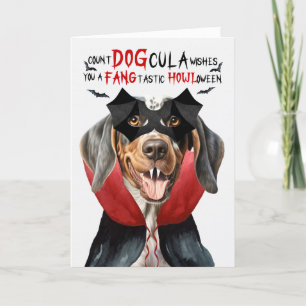 Bluetick Coonhound Grappige Count DOGcula Hallowee Feestdagen Kaart