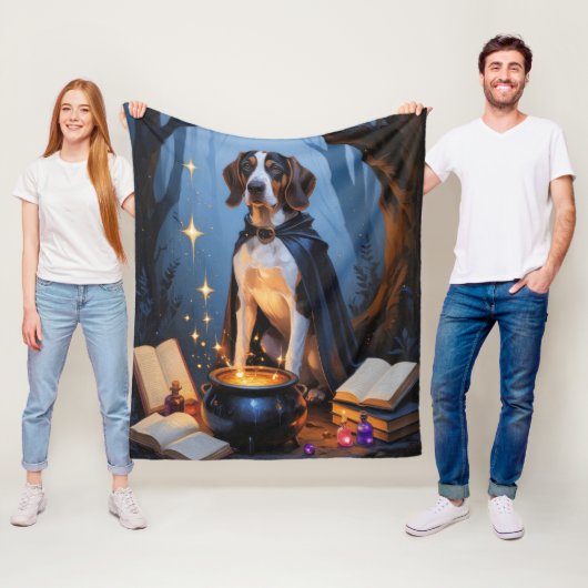 Bluetick Coonhound grillig Halloween schilderij Fleece Deken (In situ)