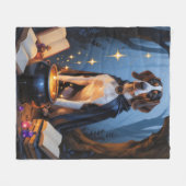 Bluetick Coonhound grillig Halloween schilderij Fleece Deken (Voorkant (Horizontaal))