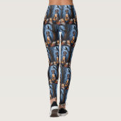 Bluetick Coonhound grillig Halloween schilderij Leggings (Achterkant)