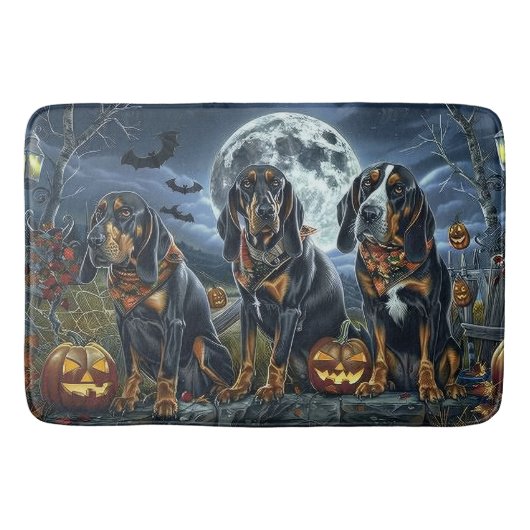 Bluetick Coonhound Halloween Spooky Badmat (Voorkant)