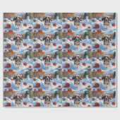 Bluetick Coonhound Hardlopen in de sneeuw met Kers Cadeaupapier (Vlak)