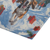 Bluetick Coonhound Hardlopen in de sneeuw met Kers Snijplank (Hoek)