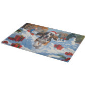 Bluetick Coonhound Hardlopen in de sneeuw met Kers Snijplank (Hoek)