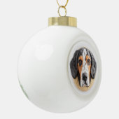 Bluetick Coonhound Hond 3D geïnspireerd Keramische Bal Ornament (Links)