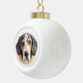 Bluetick Coonhound Hond 3D geïnspireerd Keramische Bal Ornament (Rechts)