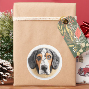 Bluetick Coonhound Hond 3D Geïnspireerd Ronde Sticker