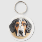 Bluetick Coonhound Hond 3D geïnspireerd Sleutelhanger (Achterkant)