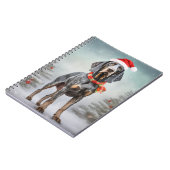 Bluetick Coonhound Hond in Sneeuw Kerstmis Notitieboek (Linkerzijde)