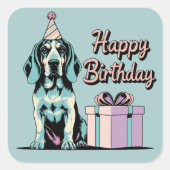 Bluetick Coonhound hond kleurrijk Vierkante Sticker (Voorkant)